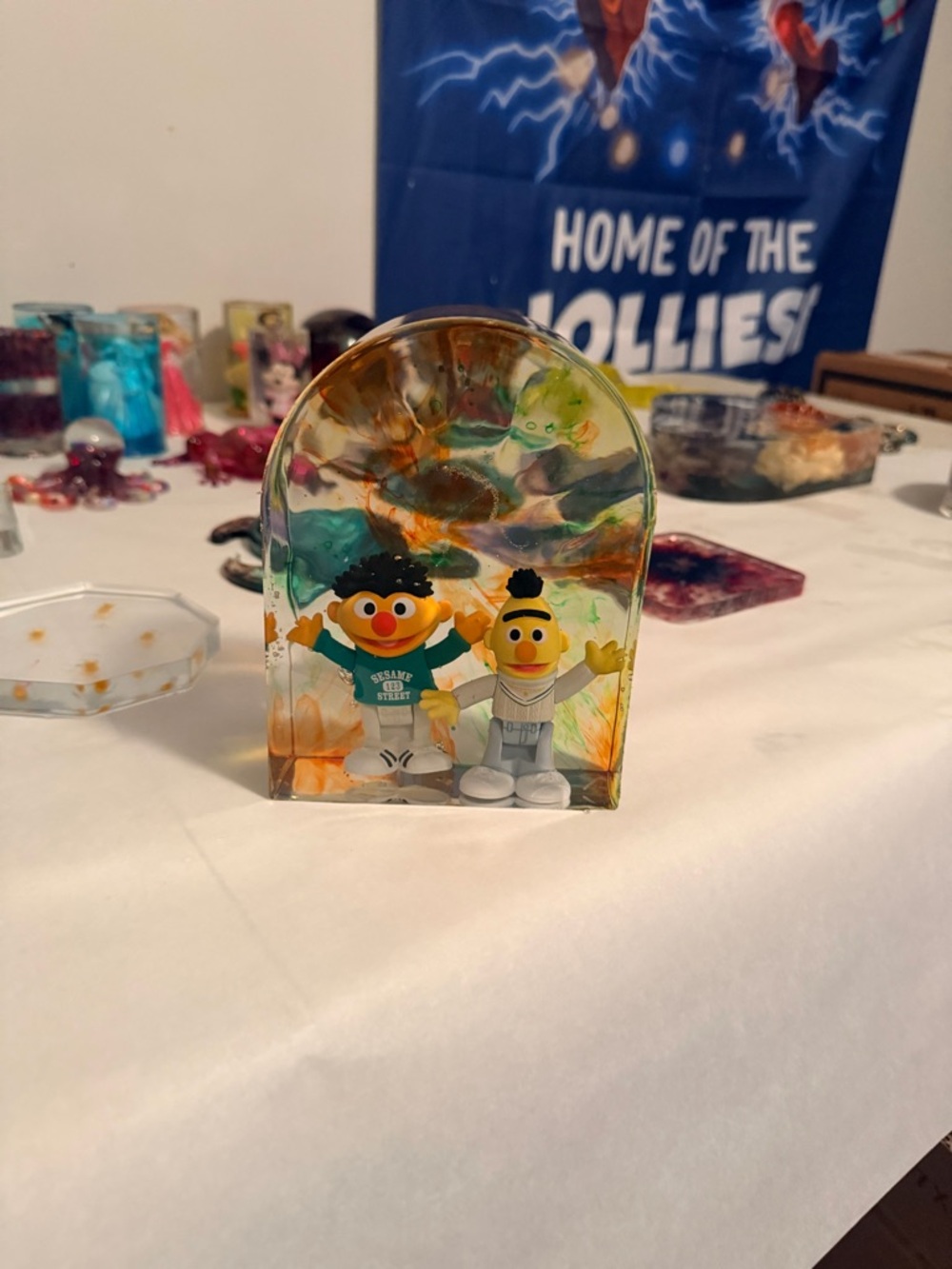 Sesame Street Ernie & Bert Resin Dome Figurine - Multicolor